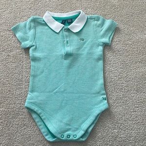 Janie and Jack soft green polo onesie
